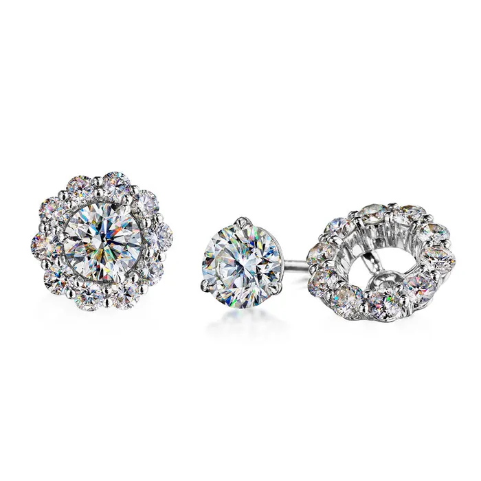 Earrings 14KWG 063CTW FOF DIA EARRING JACKETS FOR 2CTW FACETS OF FIRE