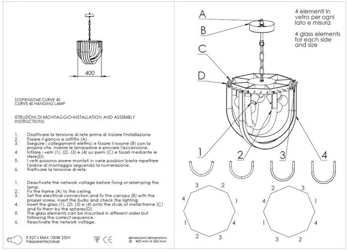 Earrings Alberto Don Futurama Chandelier 30 up to 80 centimeters