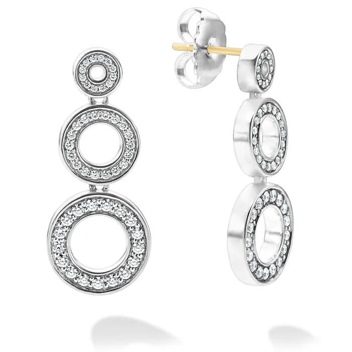 Earrings Caviar Spark Diamond Circle Drop Earrings LAGOS