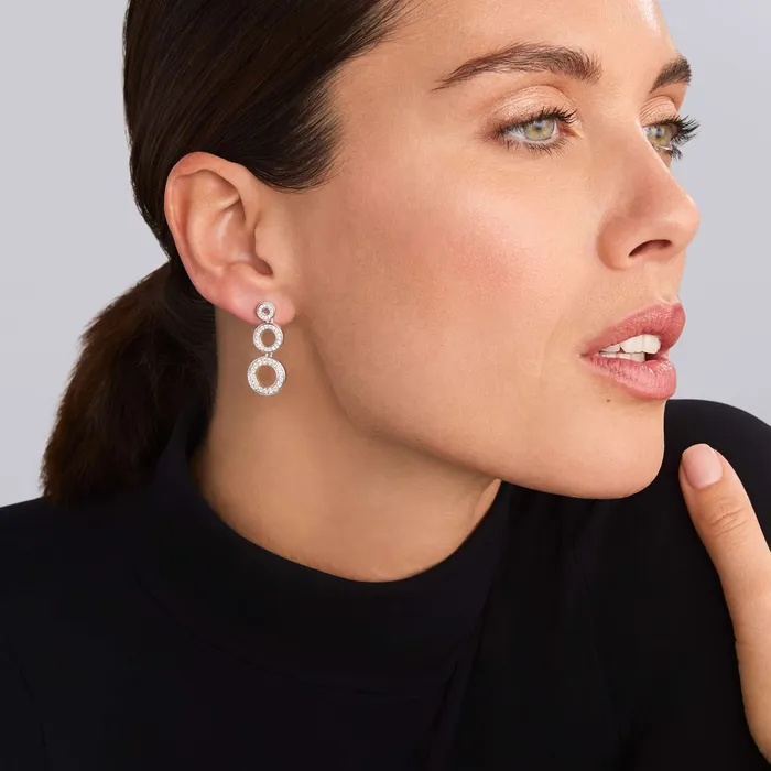 Earrings Caviar Spark Diamond Circle Drop Earrings LAGOS