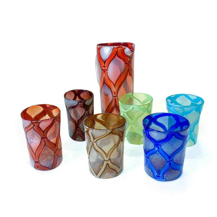 Earrings Diego Vio Reticolo Drinking Glasses Set of 6 pz Earrings Diego Vio Reticolo Drinking Glasses Set of 6 pz