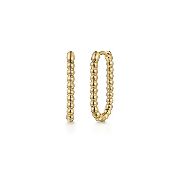 Earrings GABRIEL CO 14K Yellow Gold Bujukan Classic Elongated Oval Hoop Earrings