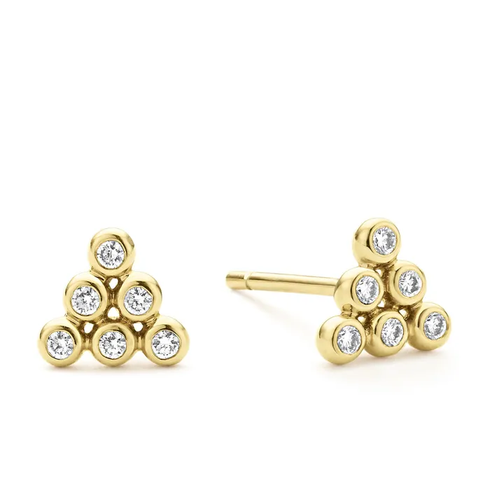 Earrings KSL 18K Gold Triangle Diamond Stud Earrings LAGOS