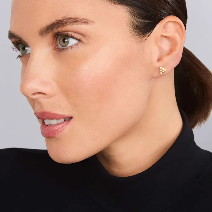 Earrings KSL 18K Gold Triangle Diamond Stud Earrings LAGOS