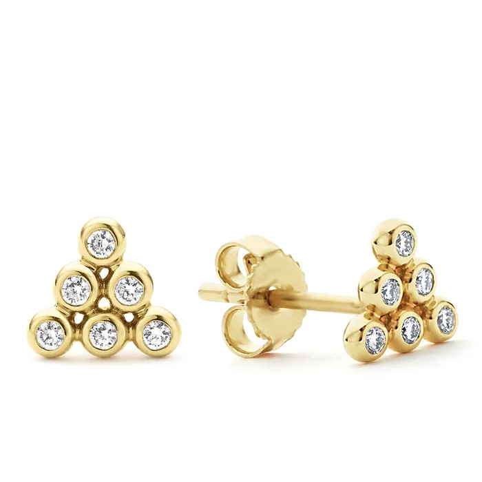 Earrings KSL 18K Gold Triangle Diamond Stud Earrings LAGOS