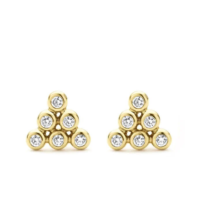Earrings KSL 18K Gold Triangle Diamond Stud Earrings LAGOS