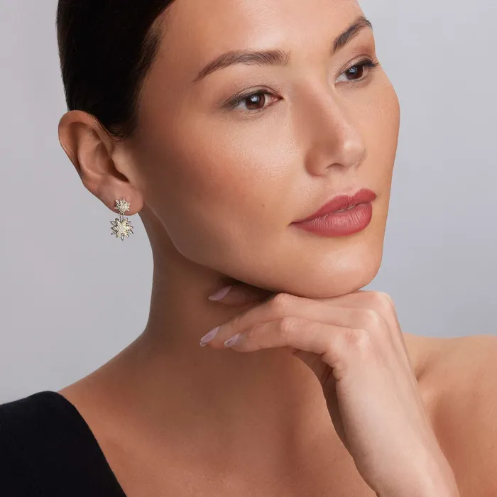 Earrings LAGOS North Star TwoTone Star Diamond Drop Earrings