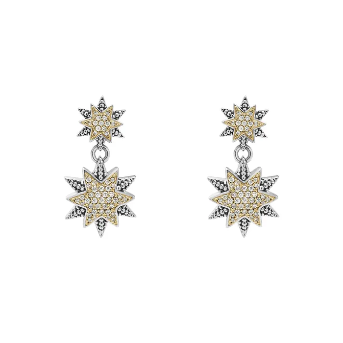 Earrings LAGOS North Star TwoTone Star Diamond Drop Earrings