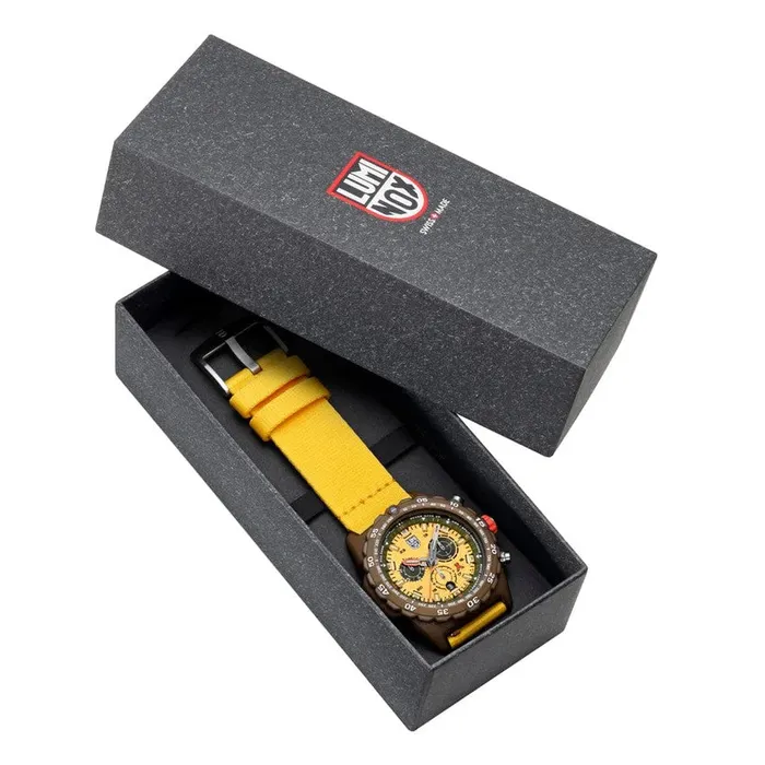 Earrings LUMONDI INC Bear Grylls Survival Eco Master 45mm Yellow Dial Sustainable Outdoor Watch