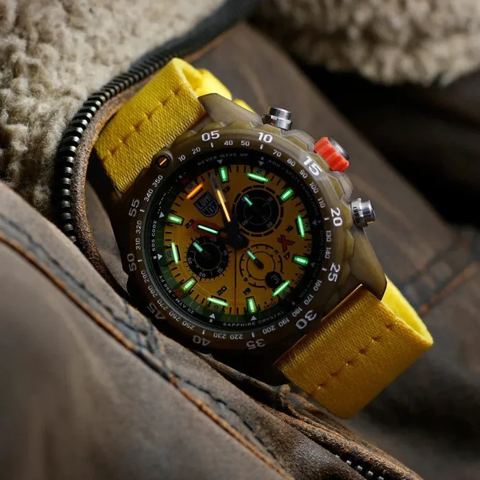 Earrings LUMONDI INC Bear Grylls Survival Eco Master 45mm Yellow Dial Sustainable Outdoor Watch