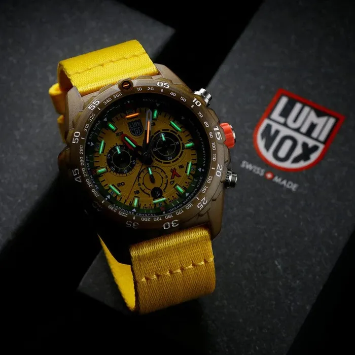 Earrings LUMONDI INC Bear Grylls Survival Eco Master 45mm Yellow Dial Sustainable Outdoor Watch