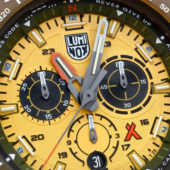 Earrings LUMONDI INC Bear Grylls Survival Eco Master 45mm Yellow Dial Sustainable Outdoor Watch