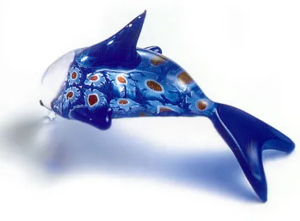 Earrings Millefiori dolphin MuranoVItrum