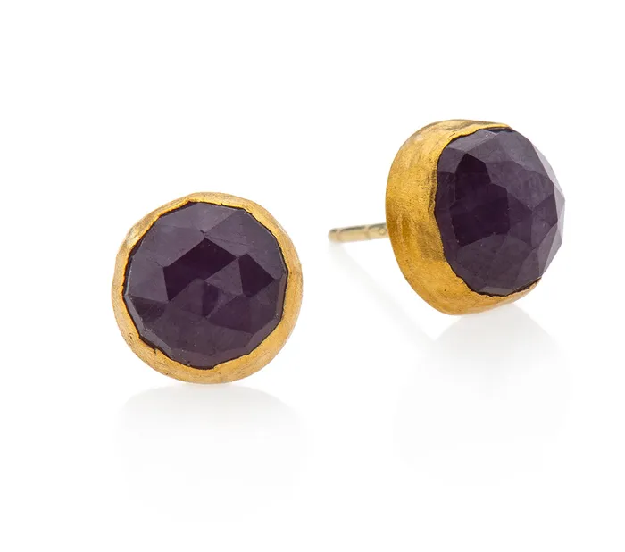Earrings Nava Zahavi Nava Zahavi Yellow Gold Ruby Stud Earrings