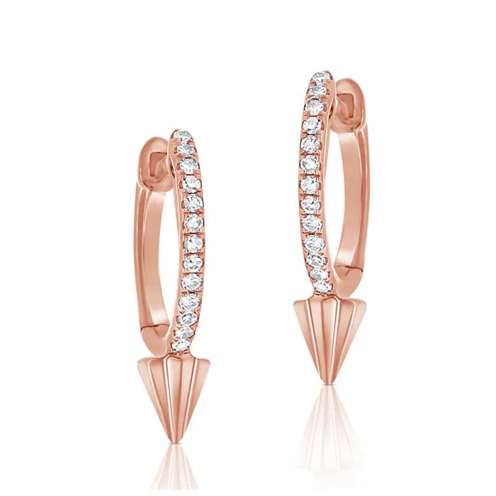 Earrings NicoleHD Jewelry Diamond Huggie With One Spike