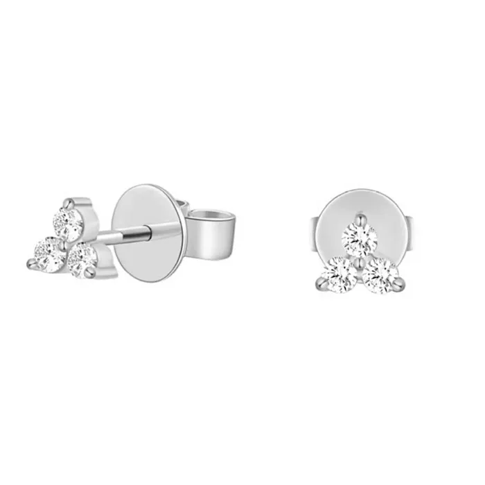Earrings NicoleHD Jewelry Three Diamond Triangle Prong Earring