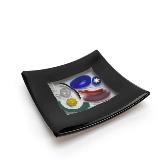 Earrings Ragazzi C Mir Squared Plates Murano Glass