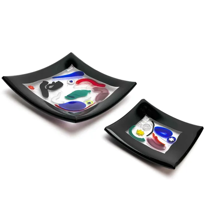 Earrings Ragazzi C Mir Squared Plates Murano Glass