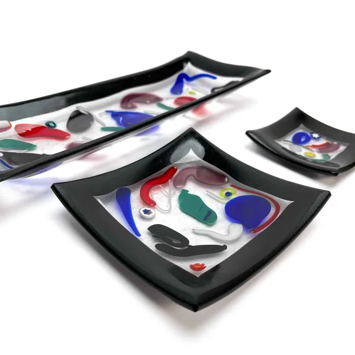 Earrings Ragazzi C Mir Squared Plates Murano Glass