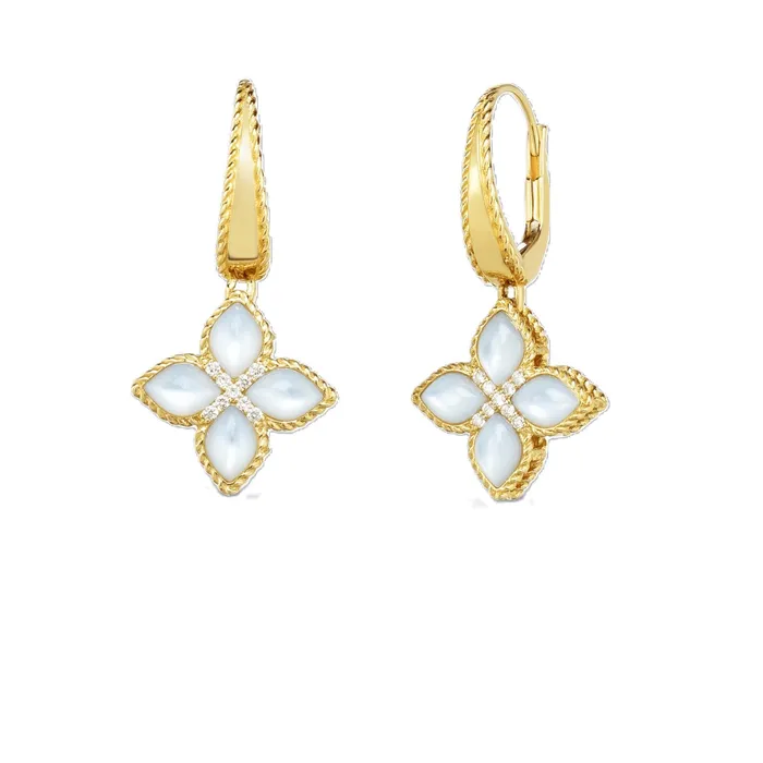 Earrings ROBERTO COIN 18K YELLOW GOLD VENETIAN PRINCESS DIAMOND AND MOTHEROFPEARL MEDIUM DROP EARRINGS Earrings ROBERTO COIN 18K YELLOW GOLD VENETIAN PRINCESS DIAMOND AND MOTHEROFPEARL MEDIUM DROP EARRINGS
