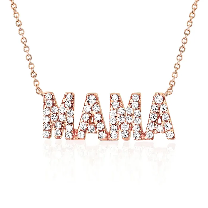 EF COLLECTION Necklaces Mini Diamond MAMA Necklace