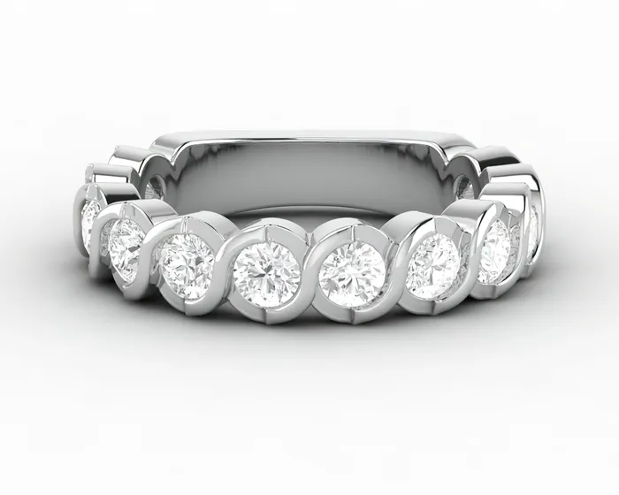 Eliza 1 14 Ct Bezel Set 75 Eternity Wedding Band Sapheena Jewelry Rings