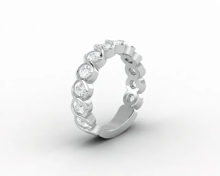 Eliza 1 14 Ct Bezel Set 75 Eternity Wedding Band Sapheena Jewelry Rings