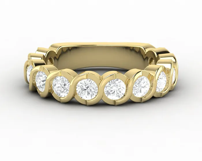 Eliza 1 14 Ct Bezel Set 75 Eternity Wedding Band Sapheena Jewelry Rings