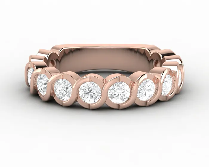 Eliza 1 14 Ct Bezel Set 75 Eternity Wedding Band Sapheena Jewelry Rings