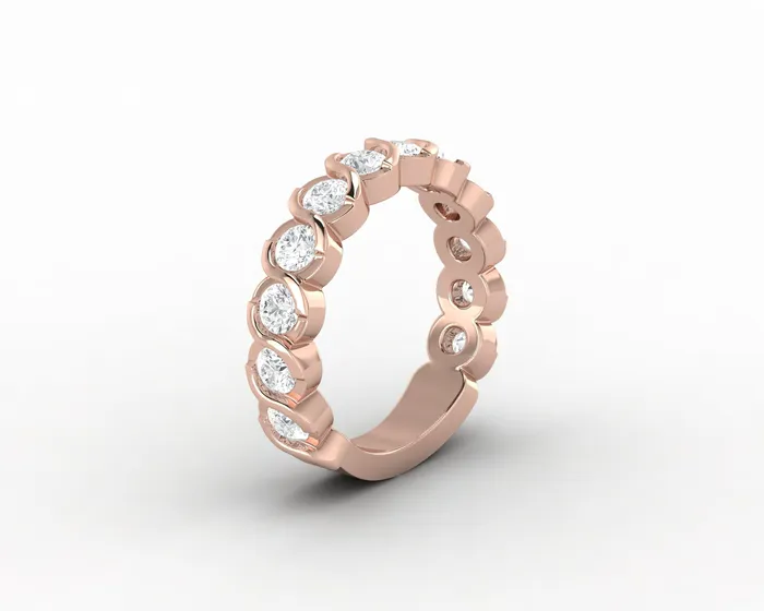 Eliza 1 14 Ct Bezel Set 75 Eternity Wedding Band Sapheena Jewelry Rings