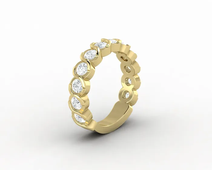 Eliza 1 14 Ct Bezel Set 75 Eternity Wedding Band Sapheena Jewelry Rings