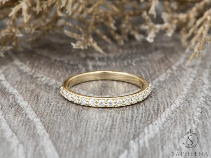 Emilia 13 Ct Half Eternity Wedding Band Sapheena Jewelry Rings