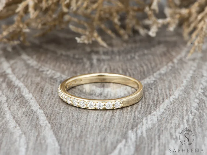 Emilia 13 Ct Half Eternity Wedding Band Sapheena Jewelry Rings