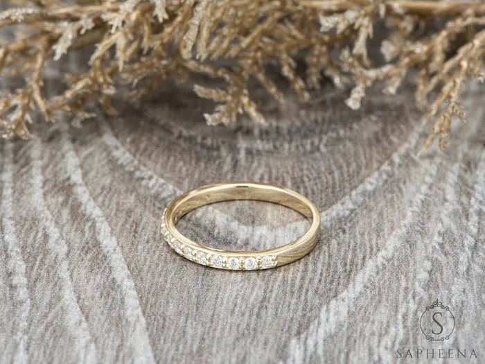 Emilia 13 Ct Half Eternity Wedding Band Sapheena Jewelry Rings