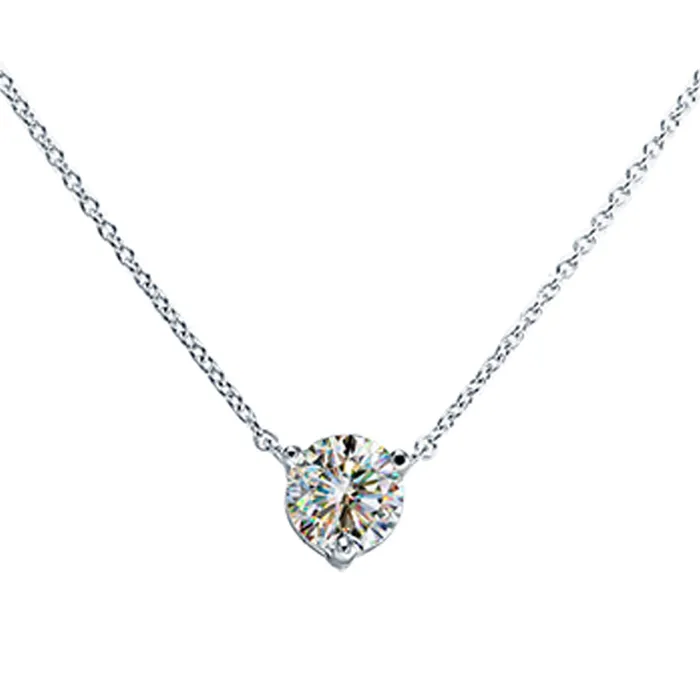 FACETS OF FIRE 14KWG 150CT FOF RD DIA SOL PEND ON CHAIN Necklaces