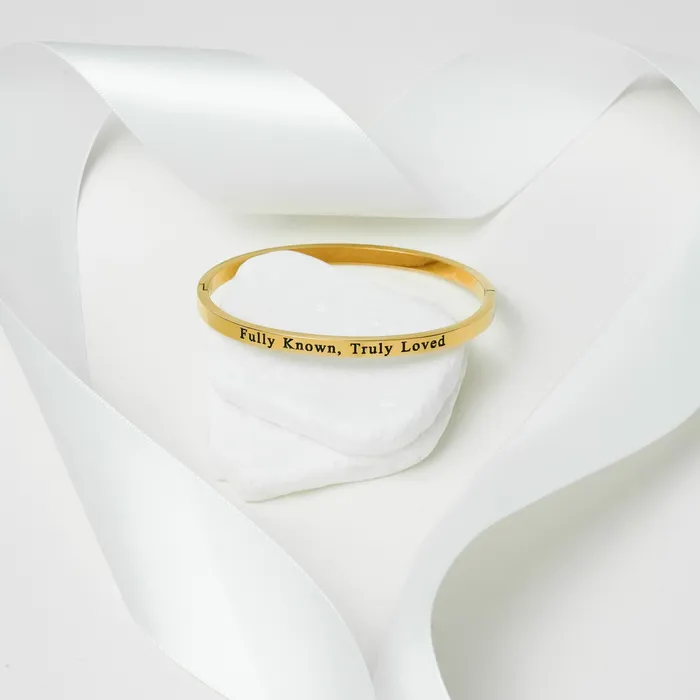 Forever Truth Bracelets Fully Known Truly Loved Gold Bangle Bracelet
