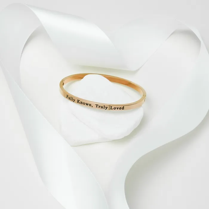Forever Truth Bracelets Fully Known Truly Loved Gold Bangle Bracelet