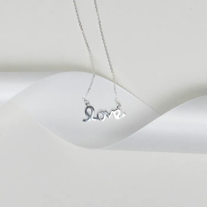 Forever Truth Necklaces Scripted Love Silver Necklace