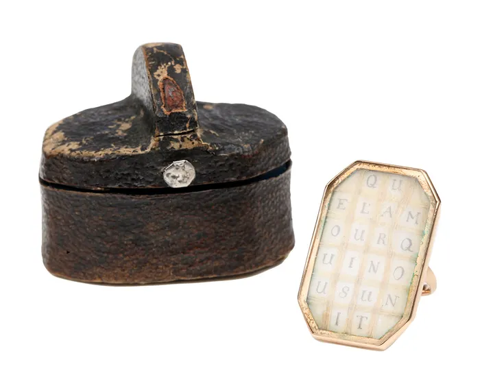 French 18th Century Hair Ring Bell Bird Antiques Rings