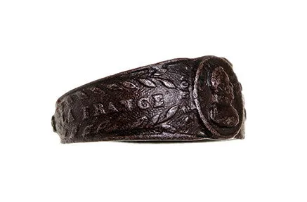 French Restoration Period Iron Mourning Ring Honoring Napoleon Bell Bird Antiques Rings