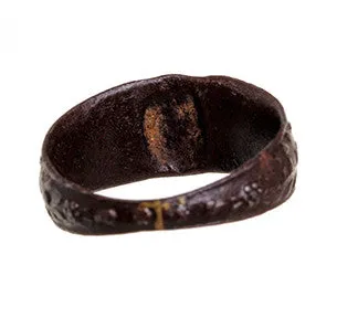 French Restoration Period Iron Mourning Ring Honoring Napoleon Bell Bird Antiques Rings