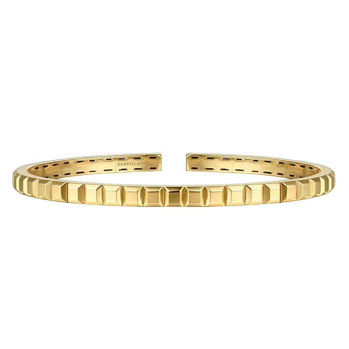 GABRIEL CO 14K Yellow Plain Gold Split Bangle Bracelet Bracelets