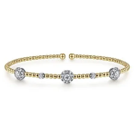 GABRIEL CO Bracelets 14K WhiteYellow Gold Bujukan Diamond Cluster Stations Bangle GABRIEL CO Bracelets 14K WhiteYellow Gold Bujukan Diamond Cluster Stations Bangle