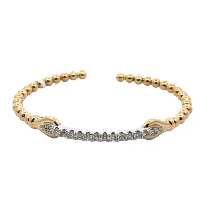 GABRIEL CO Bracelets 14K White Yellow Gold Bujukan Diamond Split Bangle Bracelet GABRIEL CO Bracelets 14K White Yellow Gold Bujukan Diamond Split Bangle Bracelet