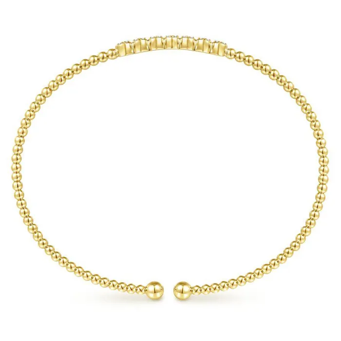 GABRIEL CO Bracelets 14K Yellow Gold Bujukan Bead and 013cttw Cluster Diamond Bangle GABRIEL CO Bracelets 14K Yellow Gold Bujukan Bead and 013cttw Cluster Diamond Bangle