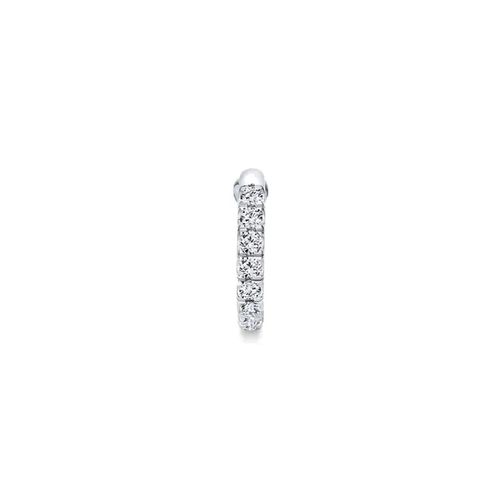 GABRIEL CO Earrings 14K White Gold Diamond Hoop Earrings