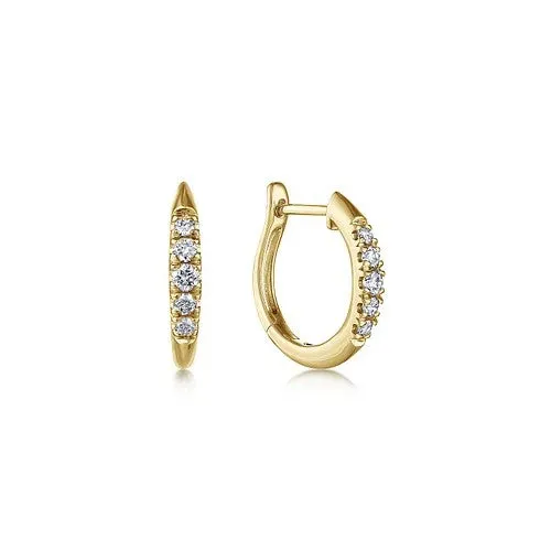 GABRIEL CO Earrings 14K Yellow Gold Classic Round 15mm Diamond Huggie Earrings GABRIEL CO Earrings 14K Yellow Gold Classic Round 15mm Diamond Huggie Earrings
