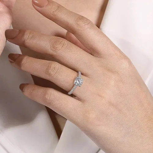 GABRIEL CO Emberlyn 14K White Gold Round Diamond Engagement Ring Setting Only Rings GABRIEL CO Emberlyn 14K White Gold Round Diamond Engagement Ring Setting Only Rings