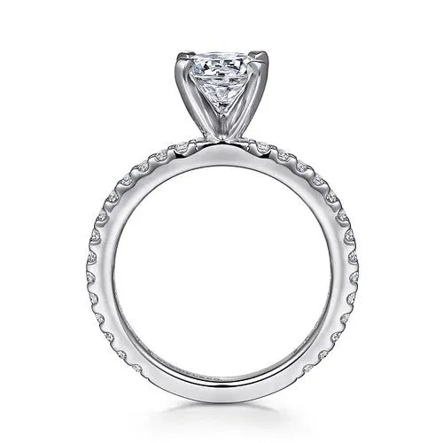 GABRIEL CO Logan 14K White Gold Round Diamond Engagement Ring Rings