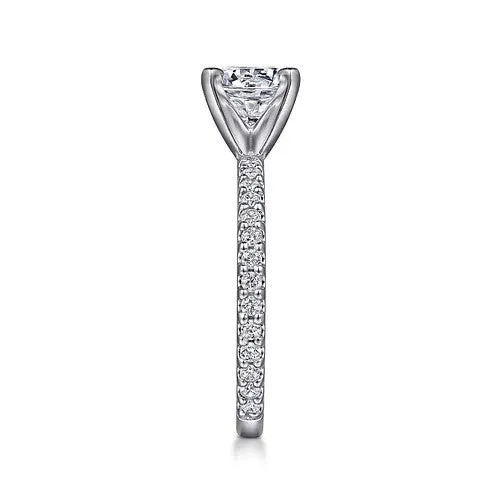 GABRIEL CO Logan 14K White Gold Round Diamond Engagement Ring Rings